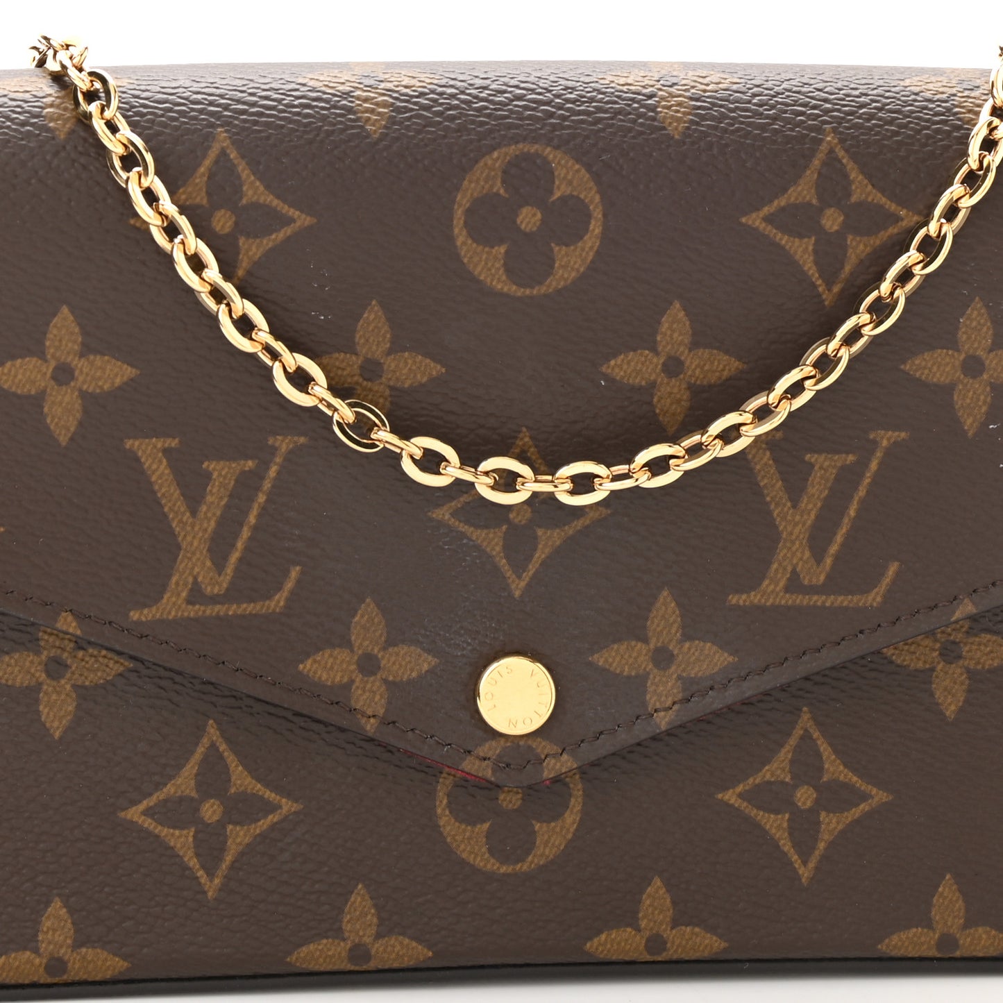 Monogram Pochette Felicie Chain Wallet Fuchsia