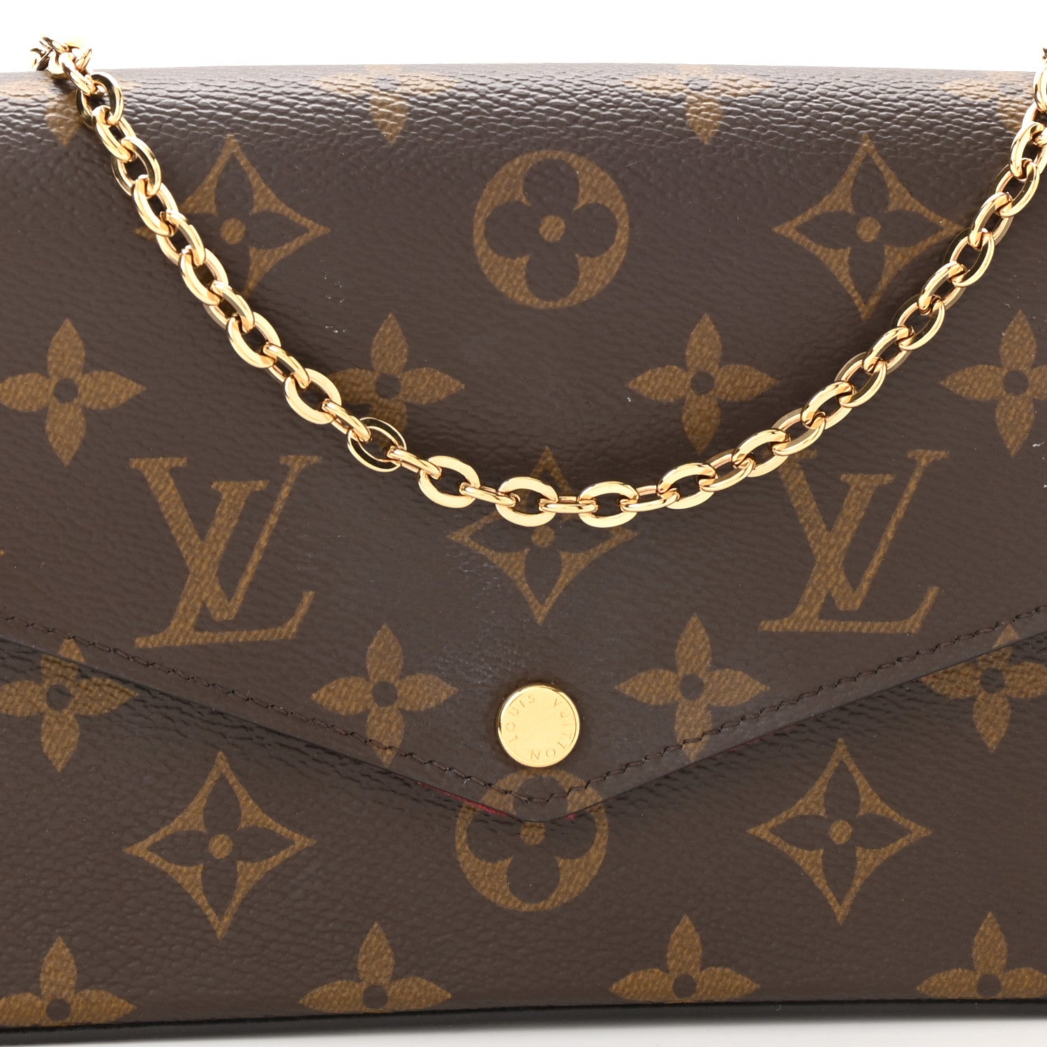 Louis Vuitton Monogram Pochette Felicie Chain Wallet Fuchsia 8 of 11