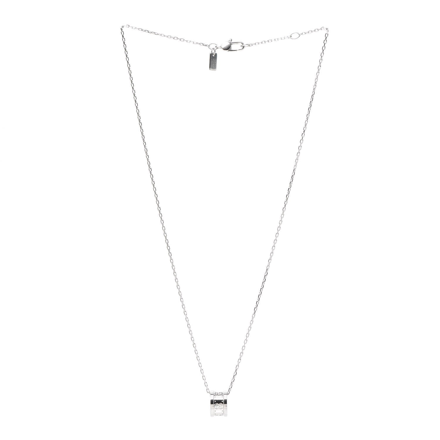 Gucci 18K White Gold Icon Twirl Pendant Necklace 3 of 6