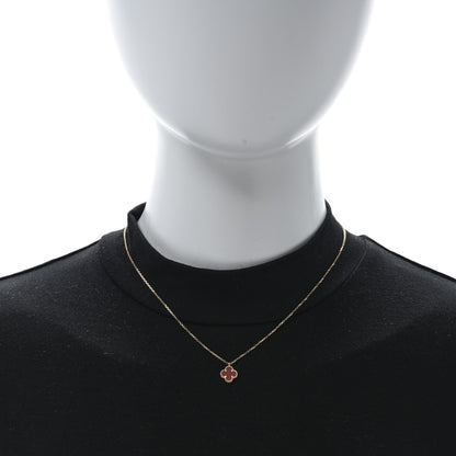 Van Cleef & Arpels VAN CLEEF & ARPELS 18K Rose Gold Carnelian Sweet Alhambra Pendant Necklace 2 of 5