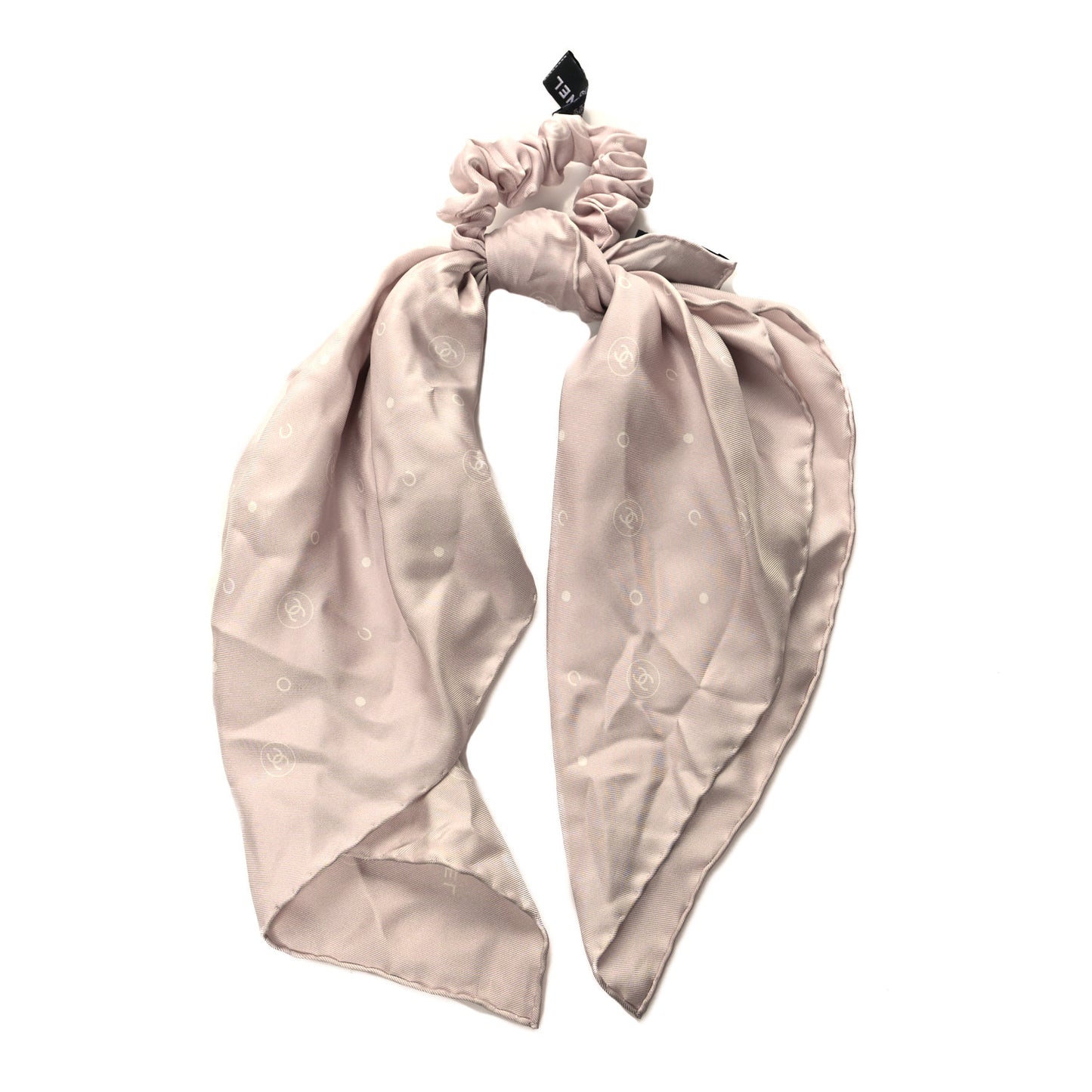 Silk CC Twill Hair Tie Beige
