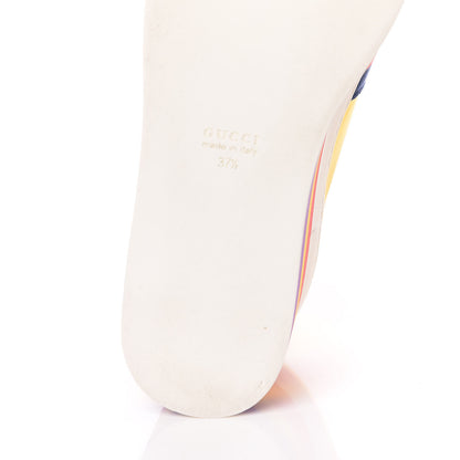 Gucci Metallic Nappa Sylvie Web Peggy Platform Sneakers 37.5 Oro Vecchio 10 of 12