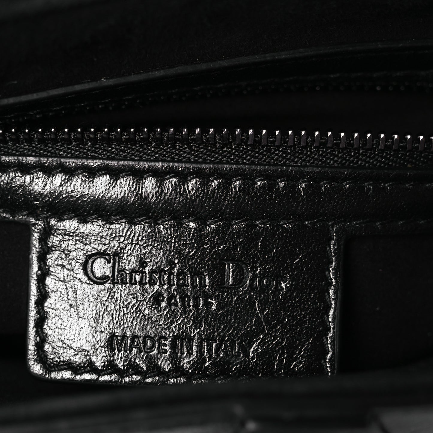 Shiny Crinkled Calfskin Studded Saddle Bag Black