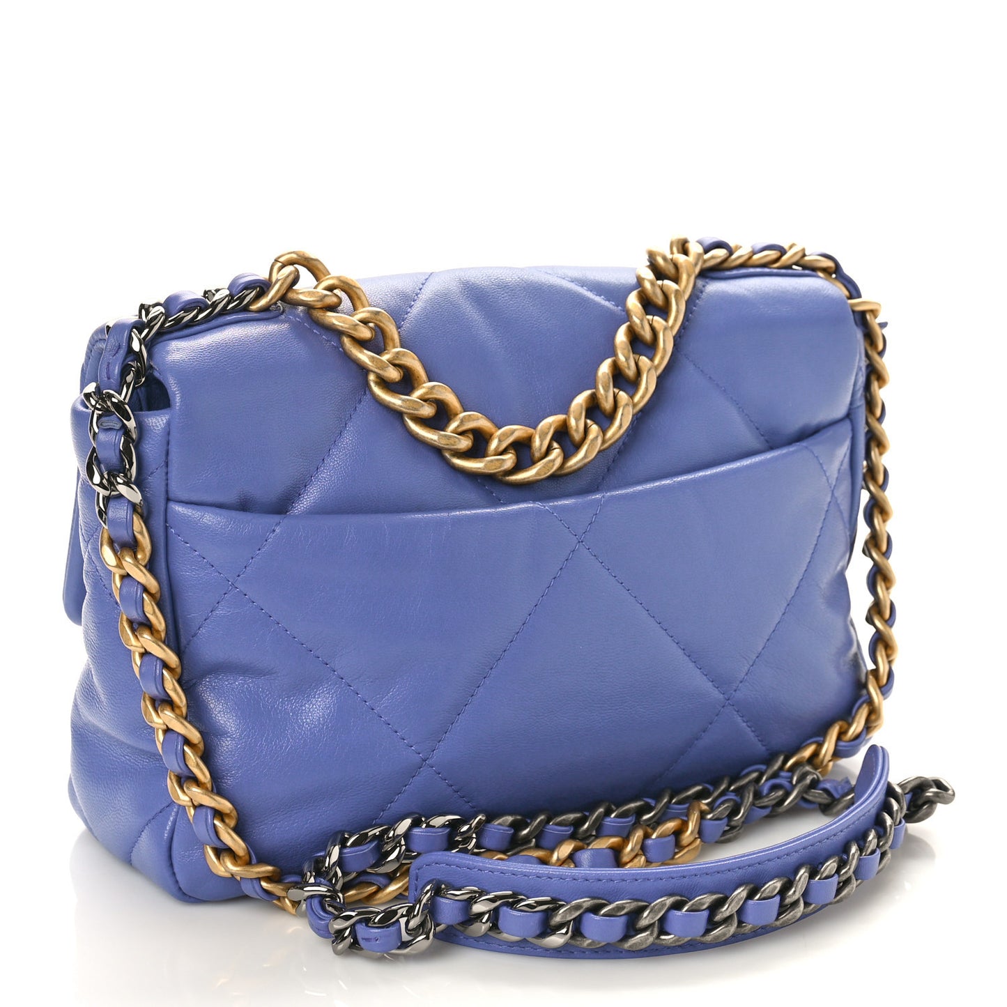 Lambskin Quilted Medium Chanel 19 Flap Light Purple