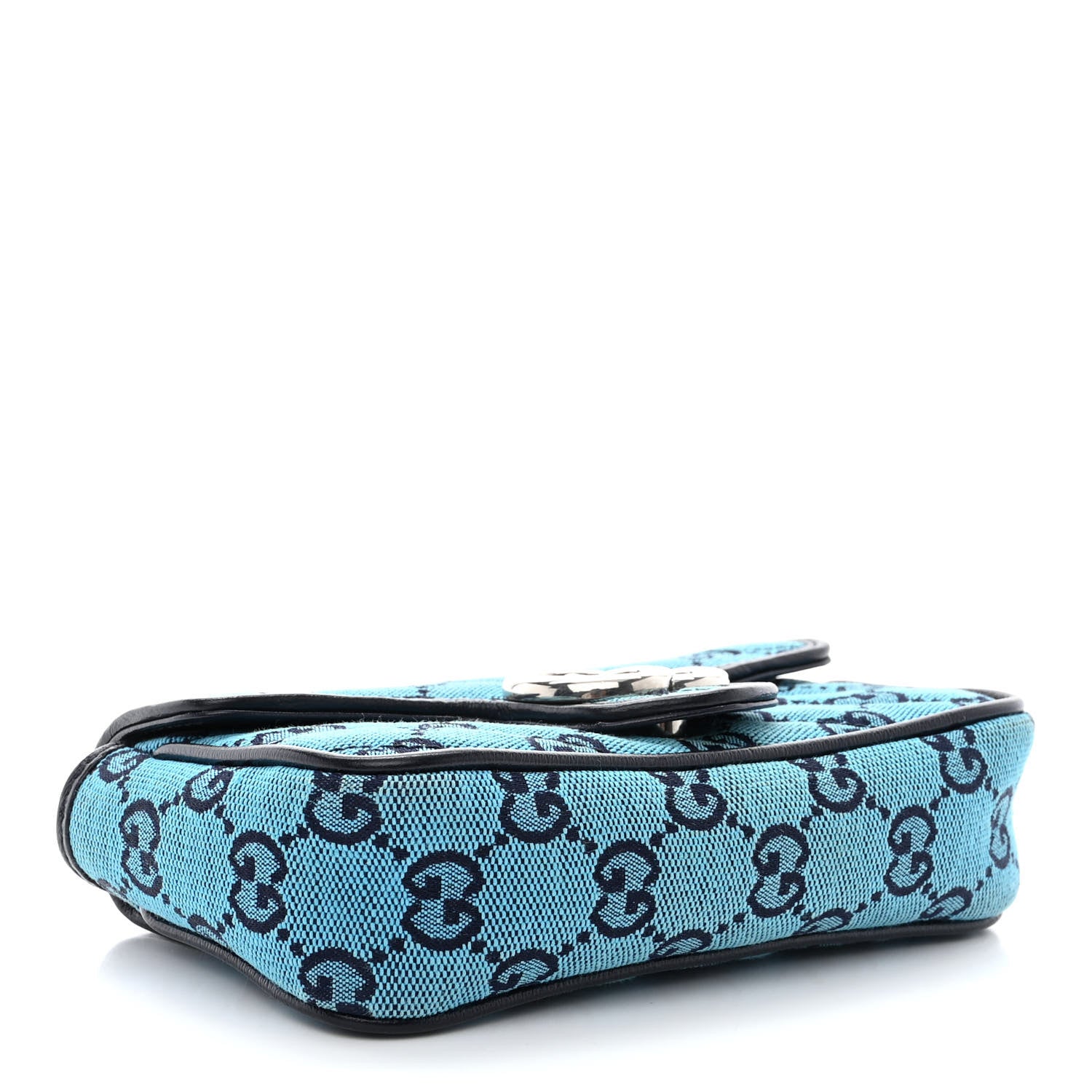 Gucci Monogram Multicolor Matelasse Diagonal Super Mini GG Marmont Shoulder Bag Light Blue 4 of 10