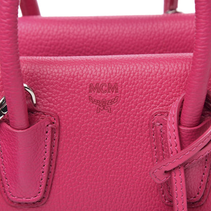 MCM Grained Calfskin Mini Milla Tote Beetroot Pink 7 of 11
