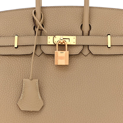 Hermes Togo Horseshoe Birkin 25 Trench Abricot 8 of 10