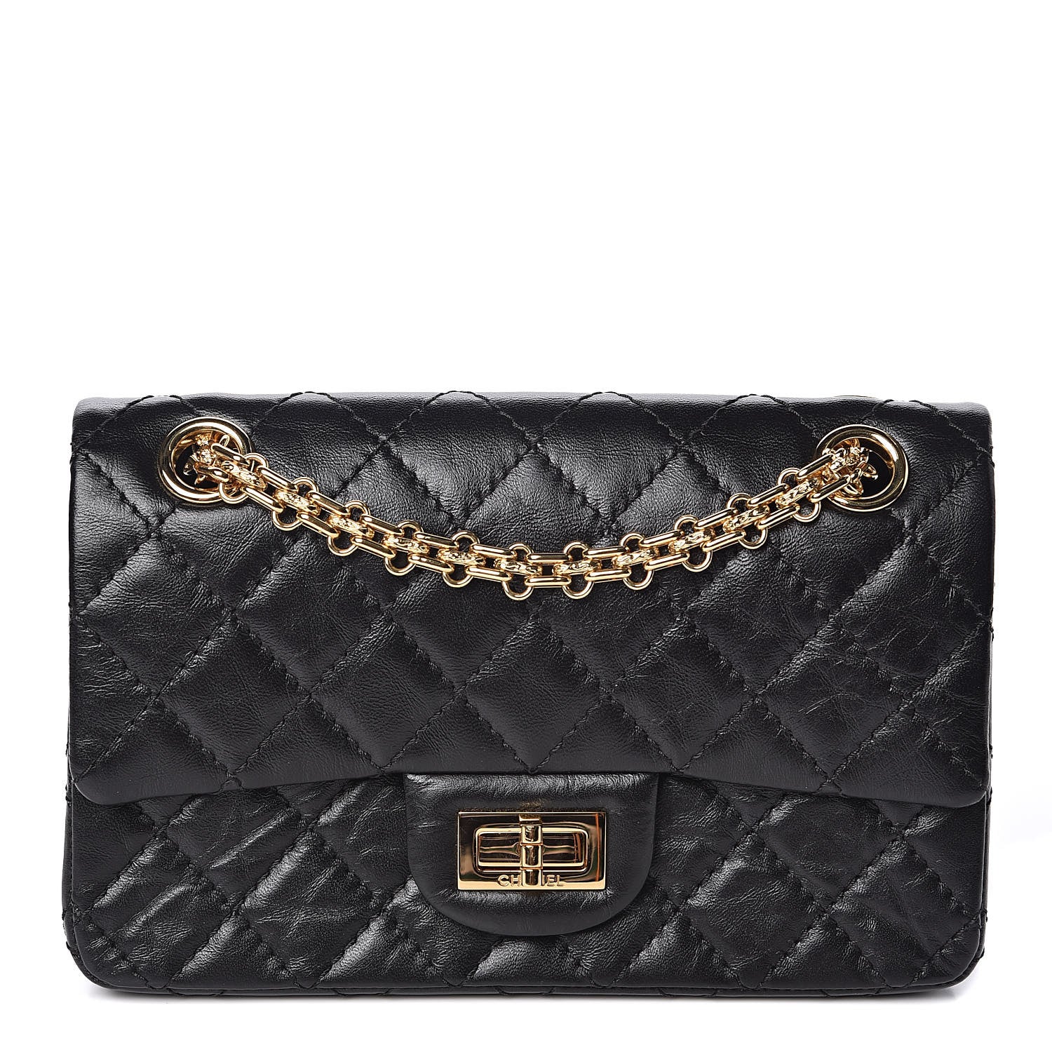 Chanel Aged Calfskin Quilted 2.55 Reissue Mini Flap Black 1 of 12