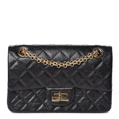 Chanel Aged Calfskin Quilted 2.55 Reissue Mini Flap Black 1 of 12