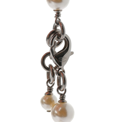 Chanel Crystal Pearl CC Long Necklace Silver 5 of 5