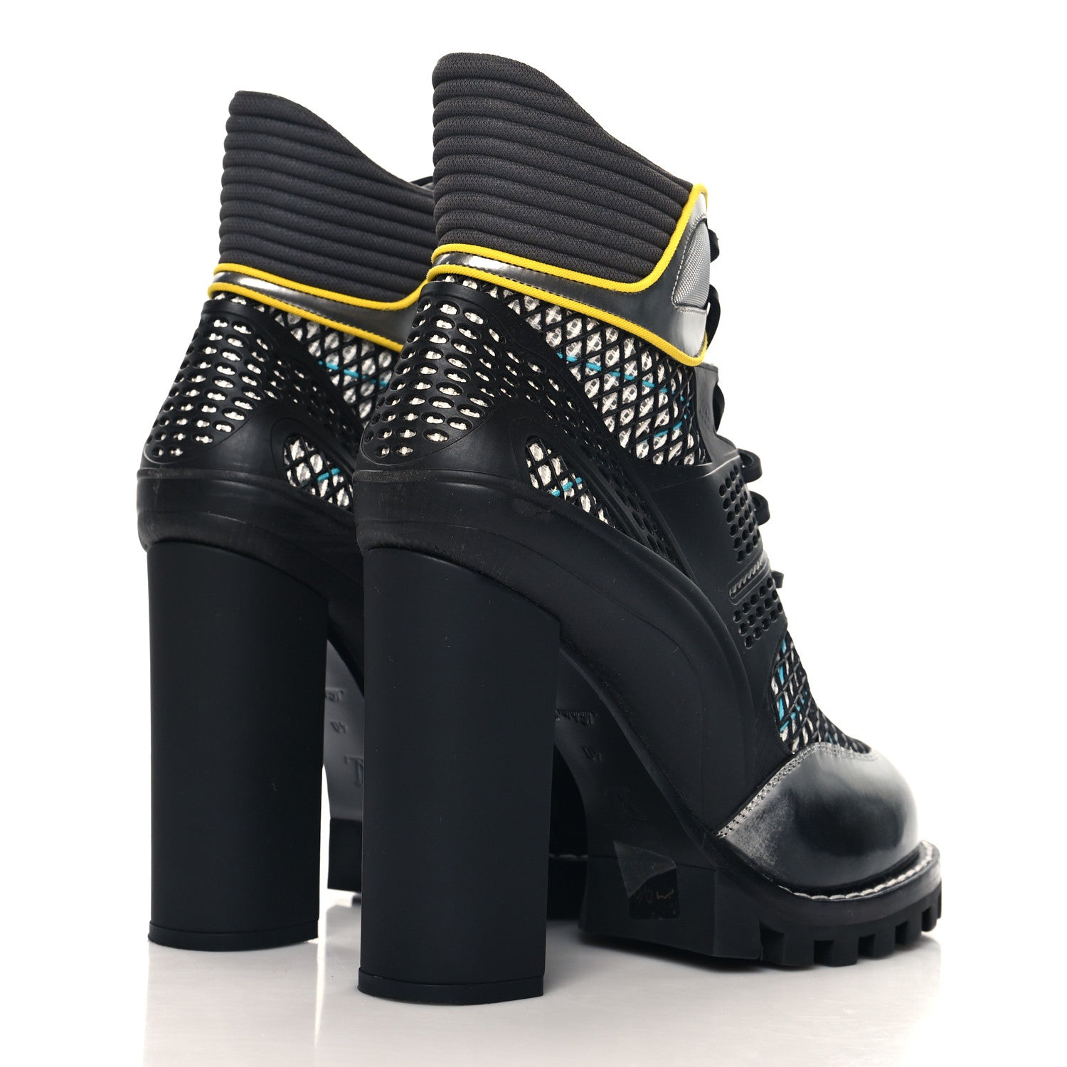 Louis Vuitton Metallic Calfskin Technical Fabric Digital Gate Ankle Boots 40 Black Silver Multicolor 5 of 8