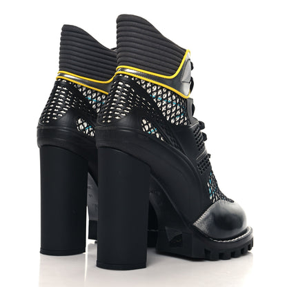 Louis Vuitton Metallic Calfskin Technical Fabric Digital Gate Ankle Boots 40 Black Silver Multicolor 5 of 8