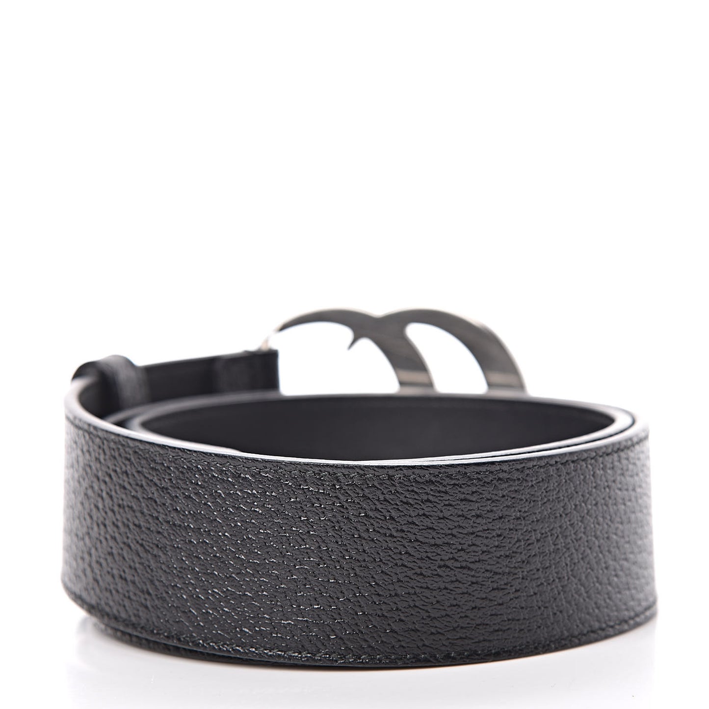 Textured Dollar Calfskin Nickel Double G 40mm Belt 75 30 Black