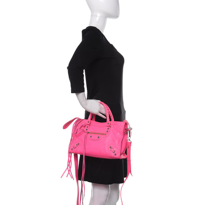 Balenciaga Agneau Classic Silver Hardware S City Rose Fluo 2 of 14