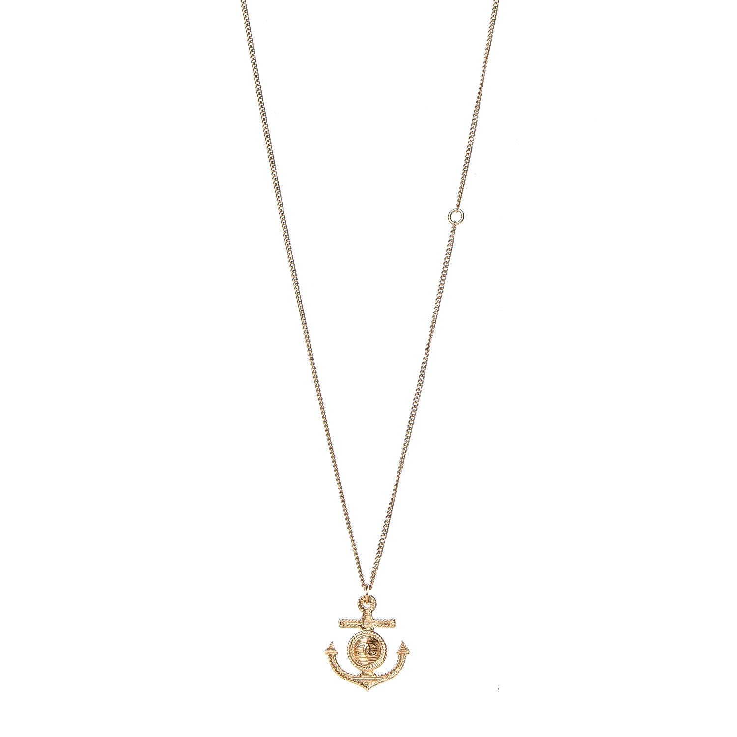 Chanel Anchor CC Pendant Necklace Gold 1 of 5