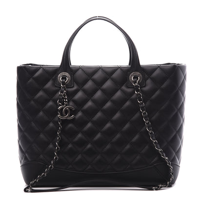 Chanel Calfskin Quilted Small Easy Shopping Tote Black 1 of 10