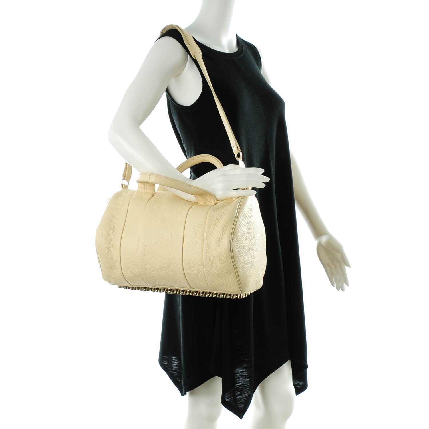 Alexander Wang Pebbled Lambskin Rocco Soft Meringue Pale Gold Hardware 2 of 8