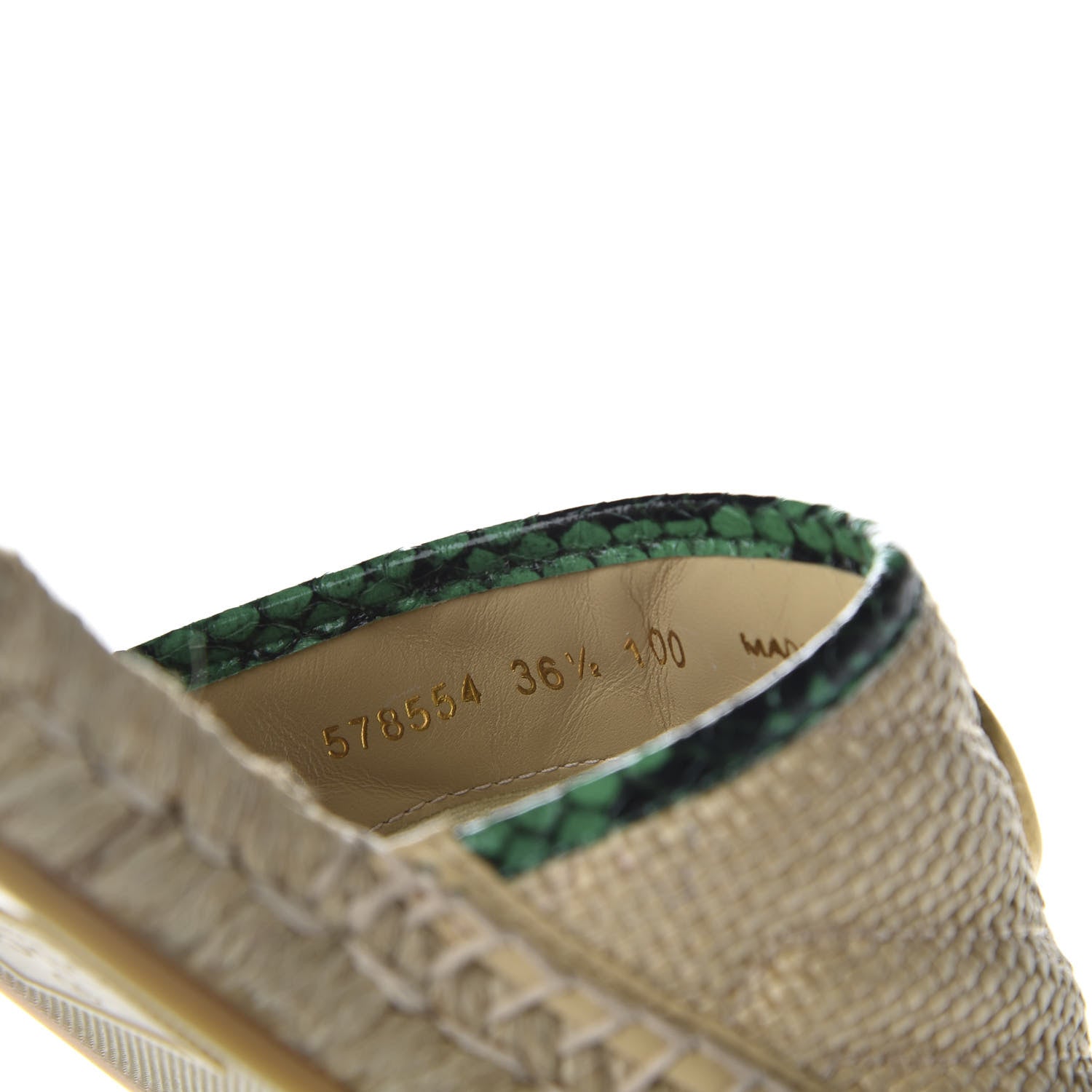 Gucci Straw Elaphe Matelasse GG Marmont Espadrille Slide Sandals 36.5 Natural New Shamarock 9 of 10