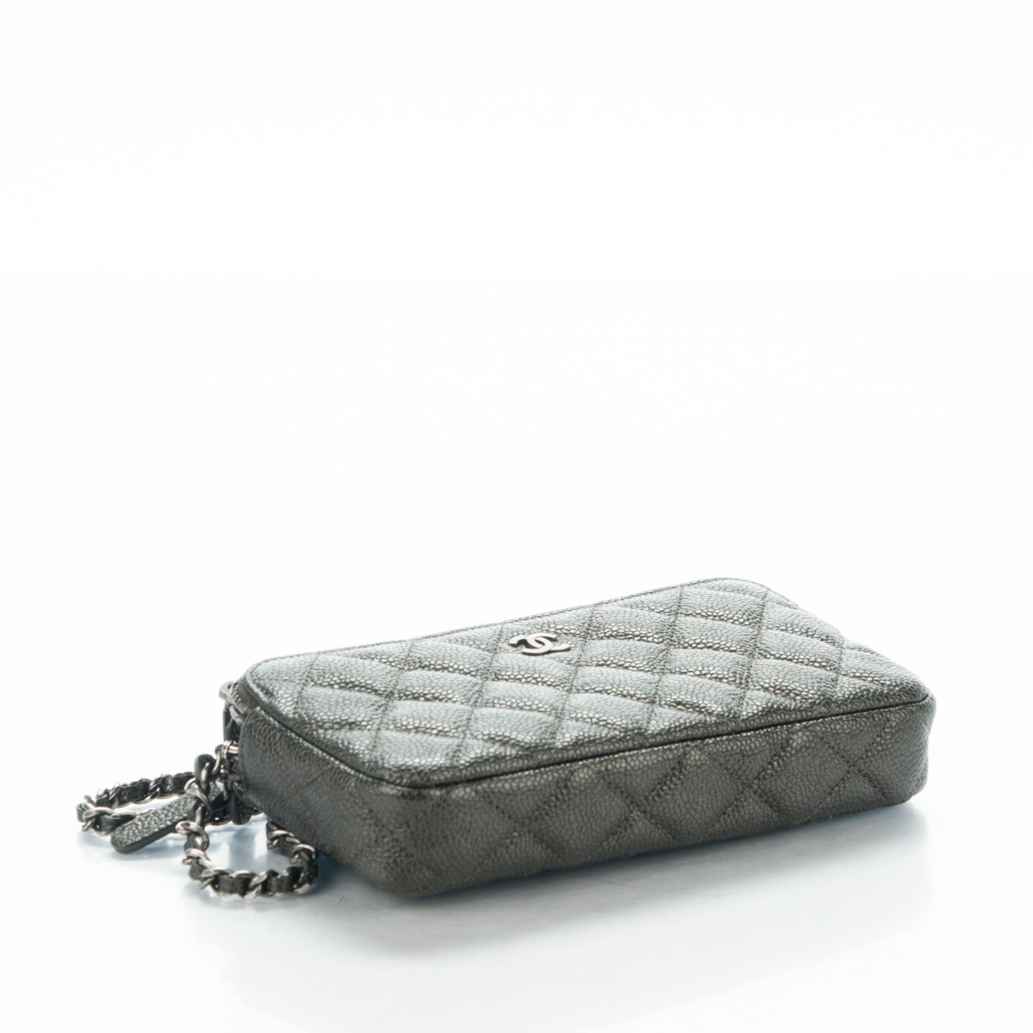 Chanel Caviar Quilted Small Clutch With Chain Dark Charcoal 4 of 7