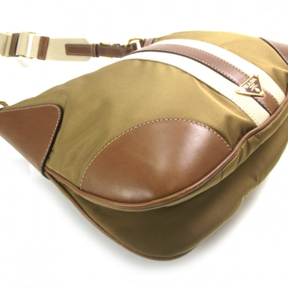 Tessuto Nylon Striped Shoulder Bag