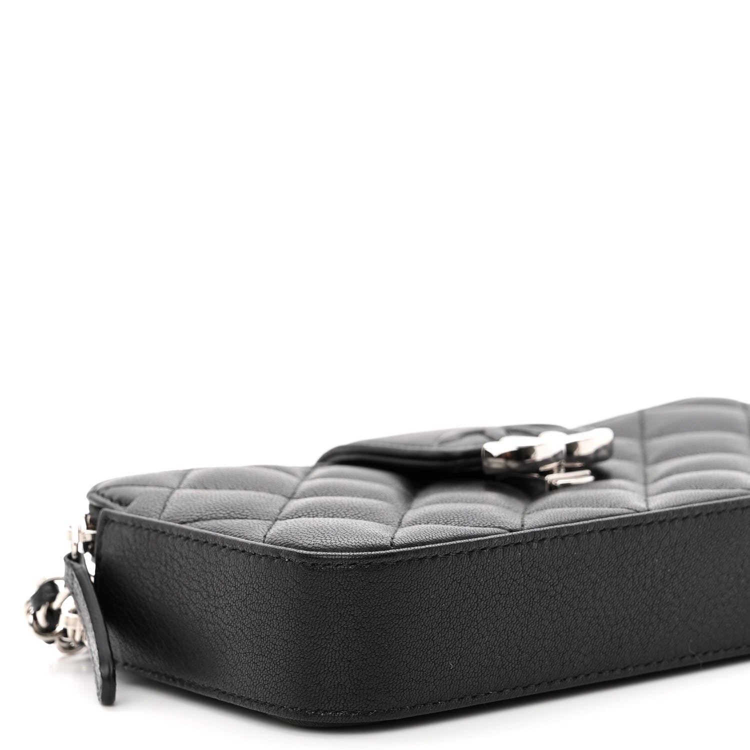 Chanel Lambskin Quilted CC Box Clutch With Chain Black 10 of 11