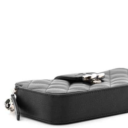 Chanel Lambskin Quilted CC Box Clutch With Chain Black 10 of 11