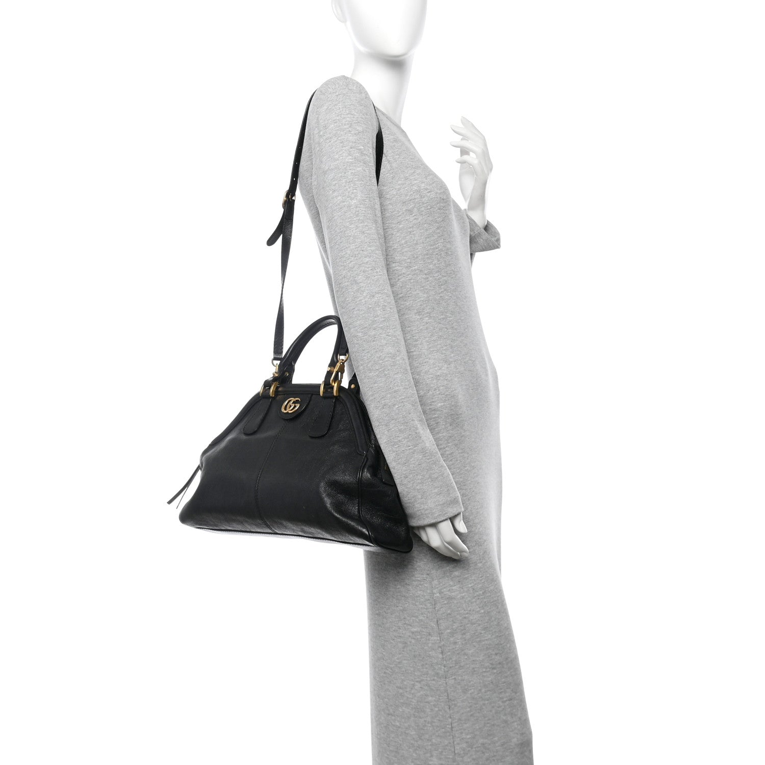 Gucci Calfskin Medium Re(Belle) Top Handle Bag Black 2 of 11