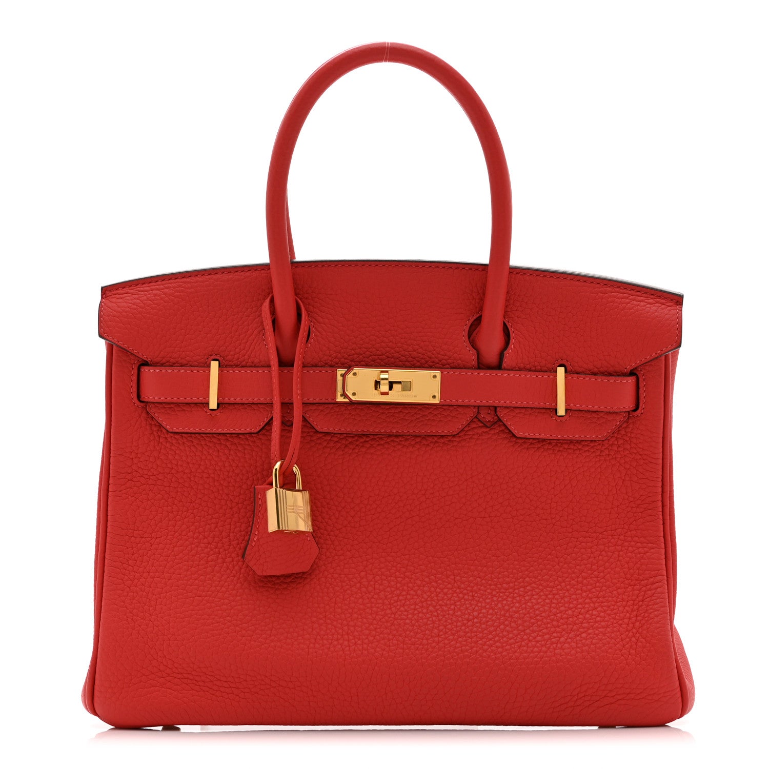 Hermes Taurillon Clemence Birkin 30 Rouge Pivoine 1 of 19