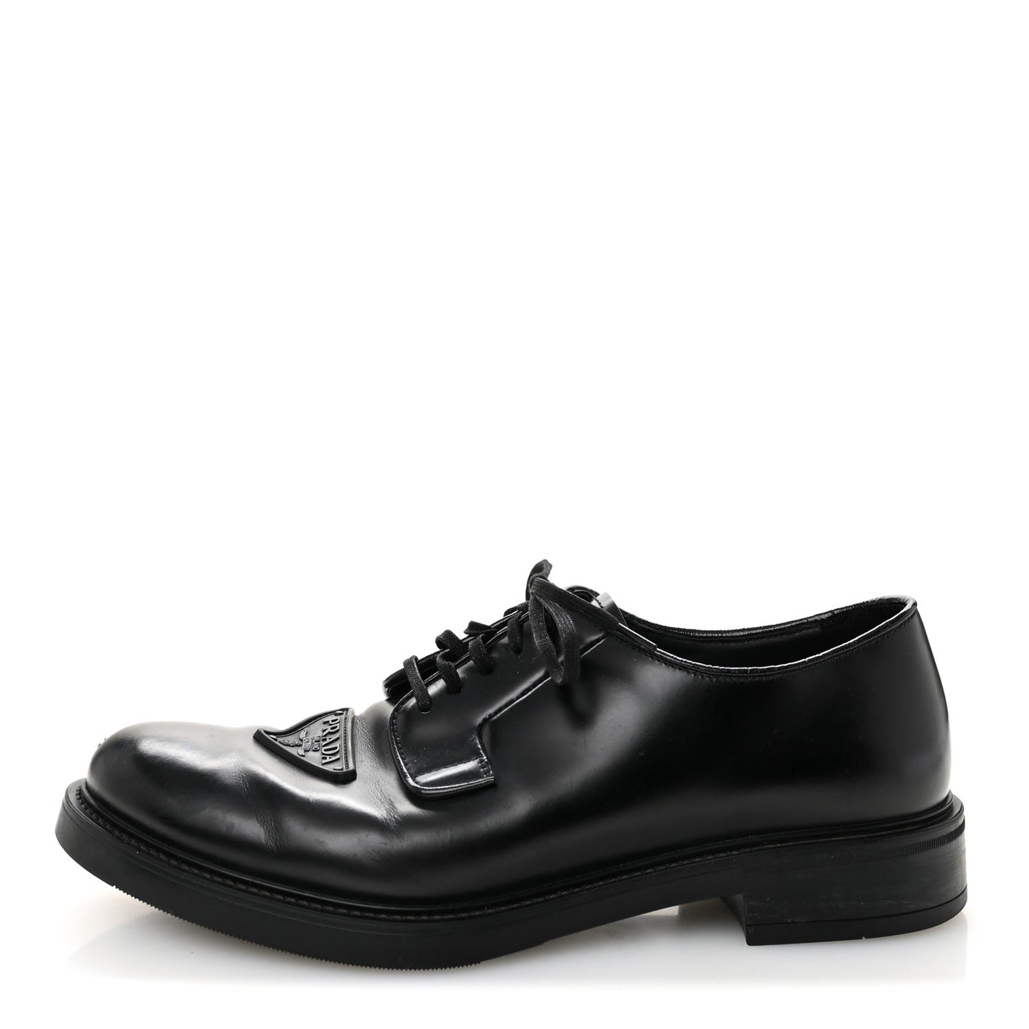 Spazzolato Triangle Mens Derby Loafers 8 Black