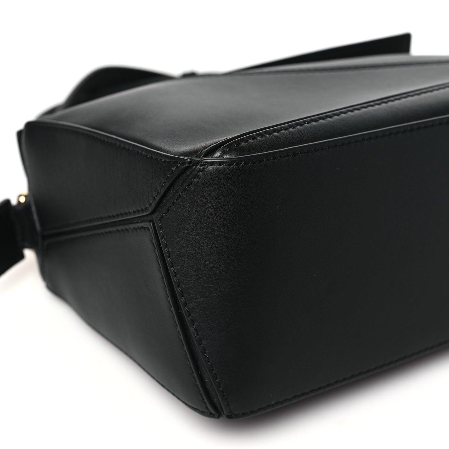 Calfskin Small Woven Puzzle Bag Black