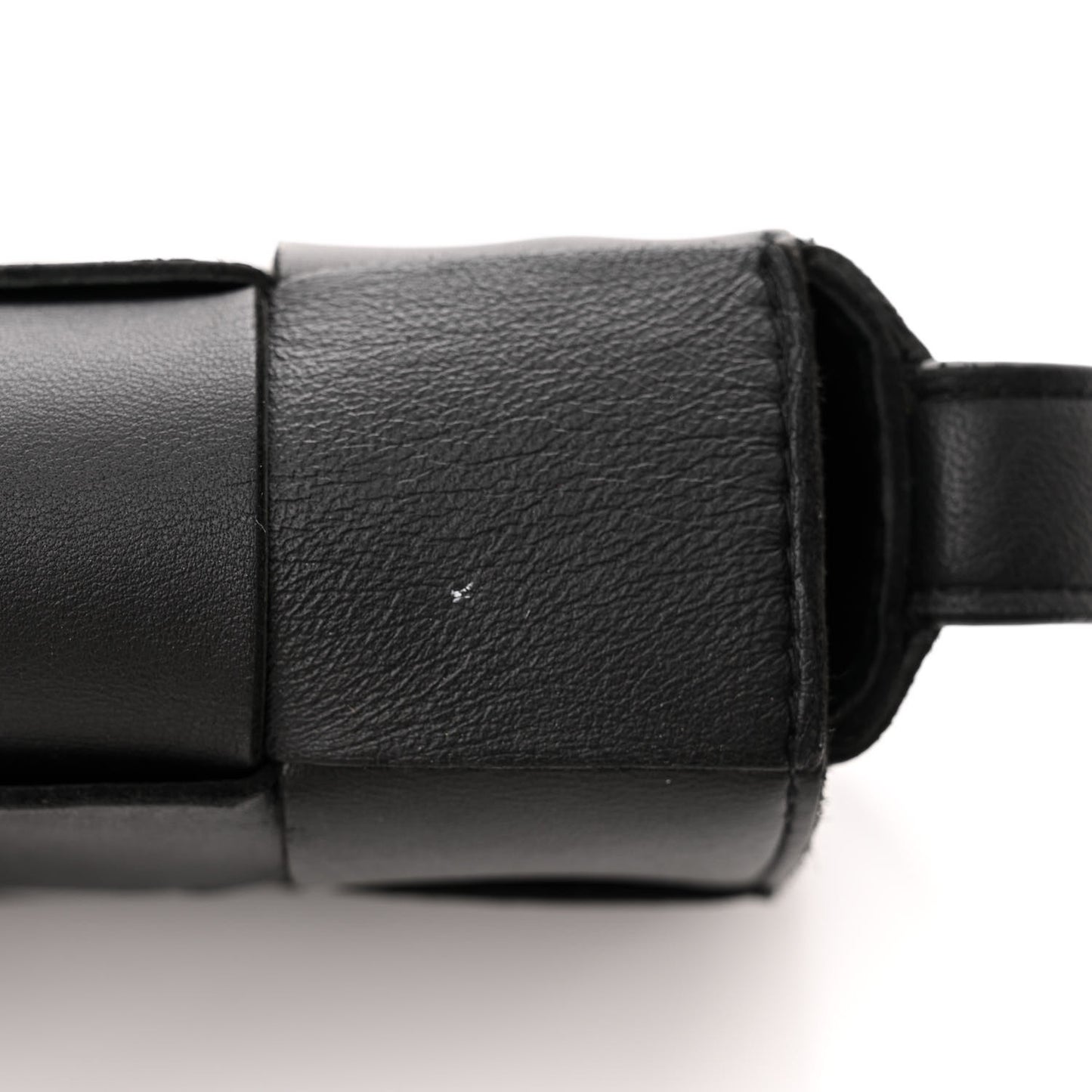 Lambskin Maxi Intrecciato Extra Mini Cassette Crossbody Bag Black