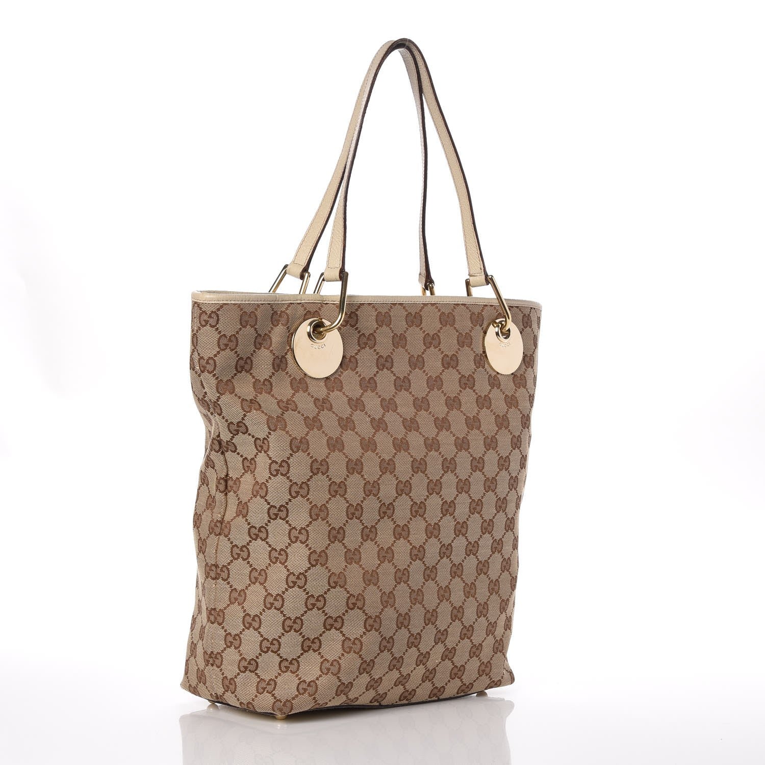 Gucci Monogram Large Eclipse Tote Beige White 4 of 13