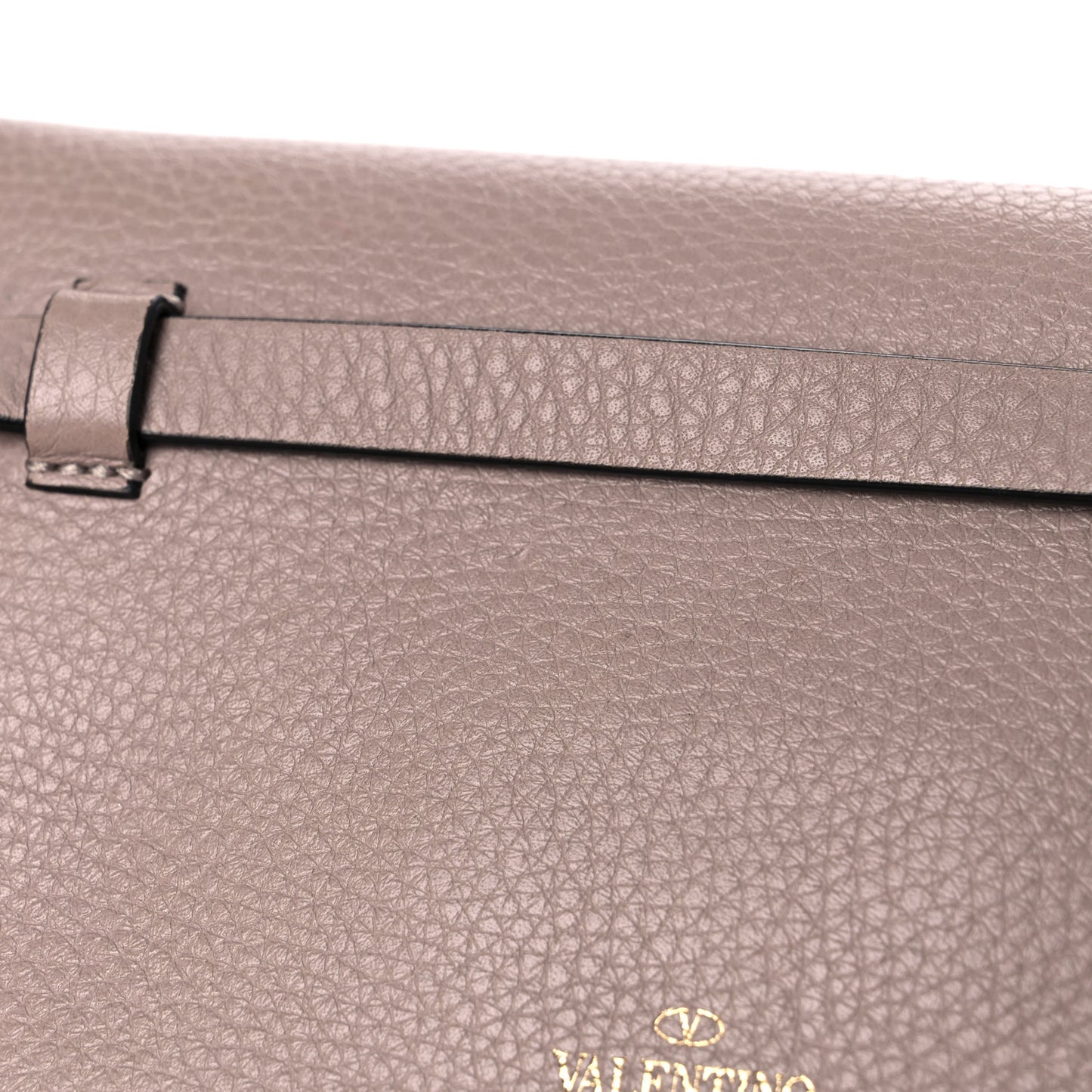 Grainy Calfskin Rockstud Double Flap Crossbody Bag Poudre