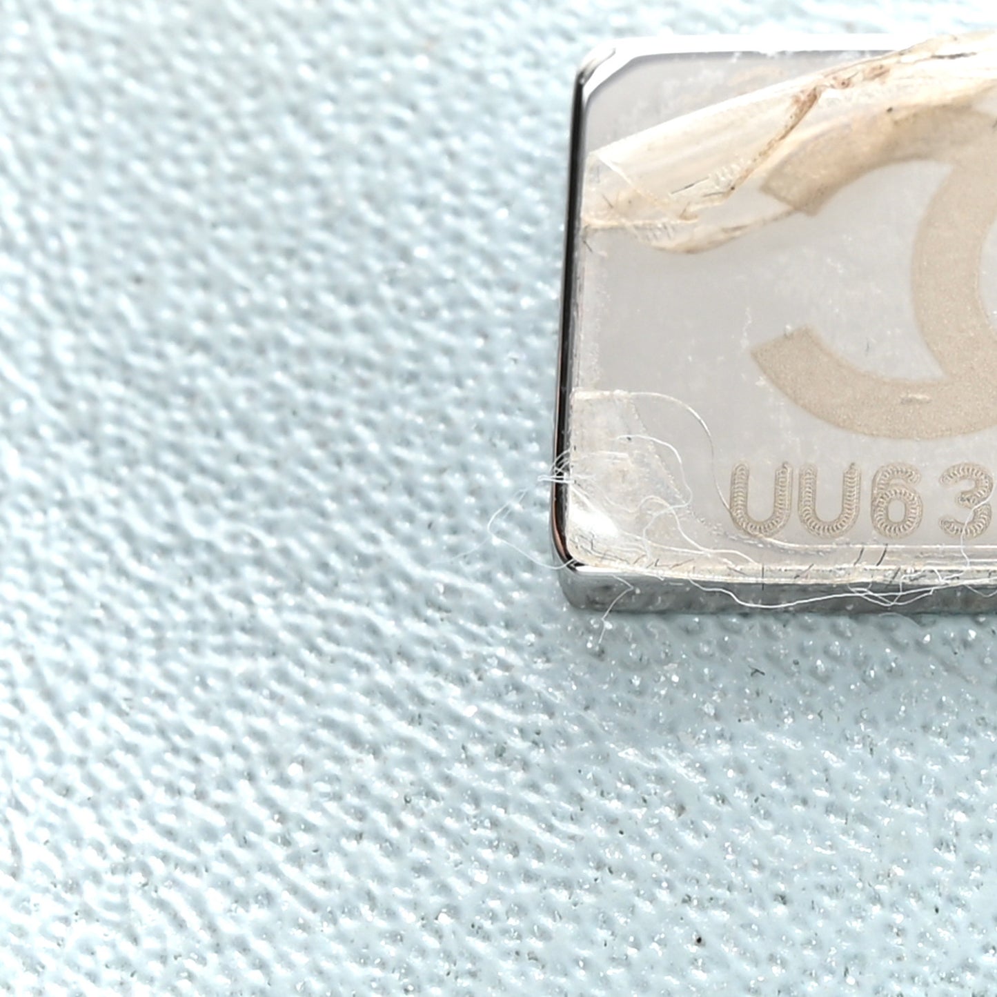 Perforated Lambskin Quilted Mini Rectangular Flap Light Blue Light Purple White