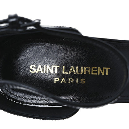 Saint Laurent Patent Calfskin Opyum 110 Sandals 37.5 Black Gold 7 of 9