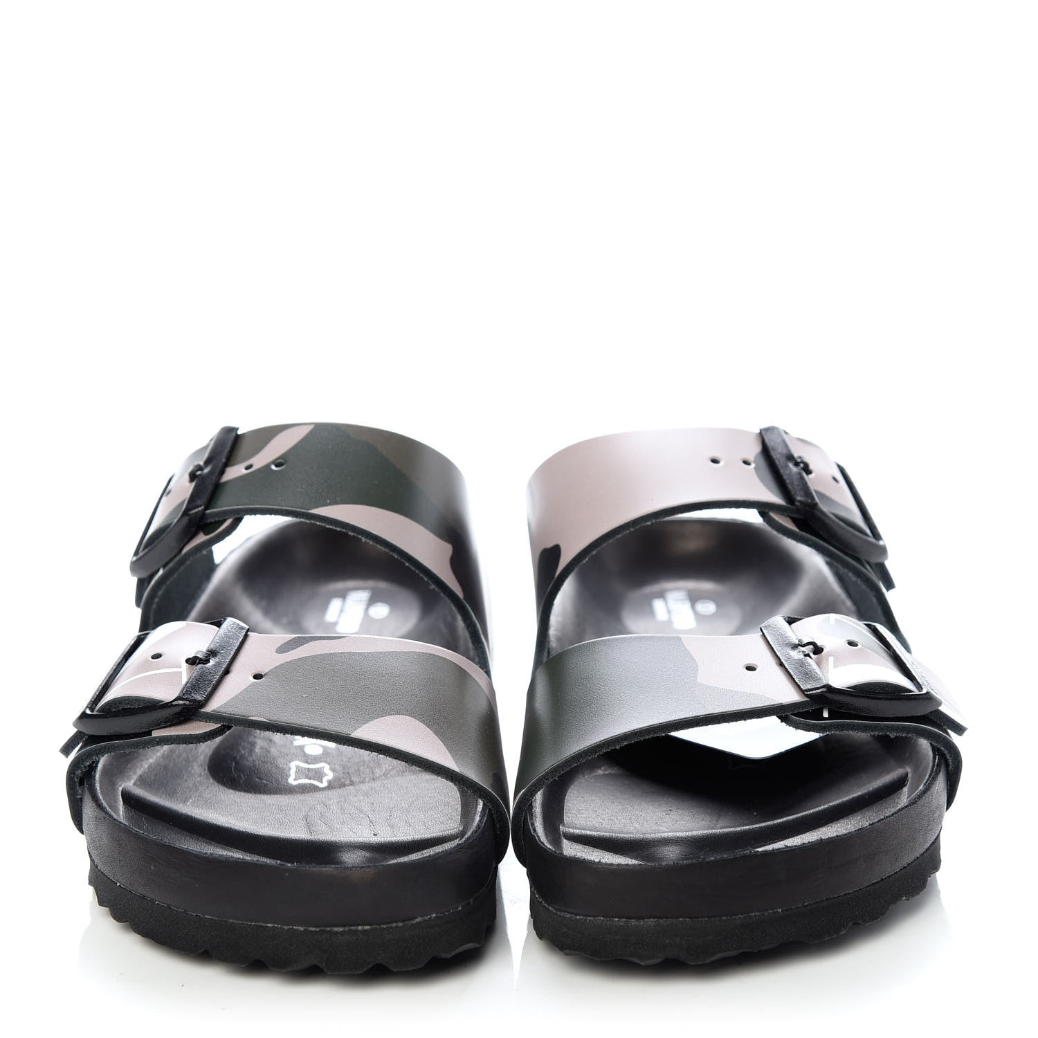 Valentino Garavani X BIRKENSTOCK Calfskin VLTN Arizona Slide Sandals 38 Army Green Poudre 2 of 9
