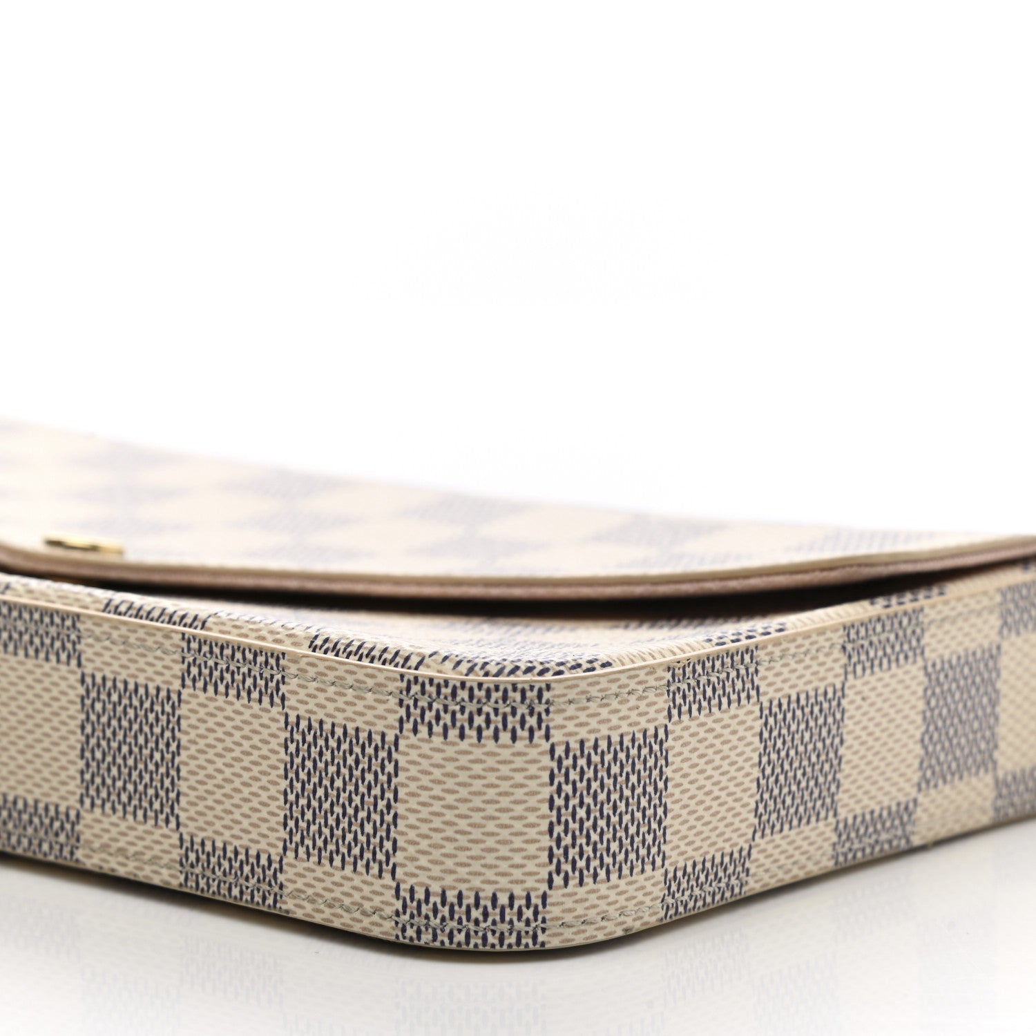 Louis Vuitton Damier Azur Pochette Felicie Chain Wallet Rose Ballerine 10 of 11