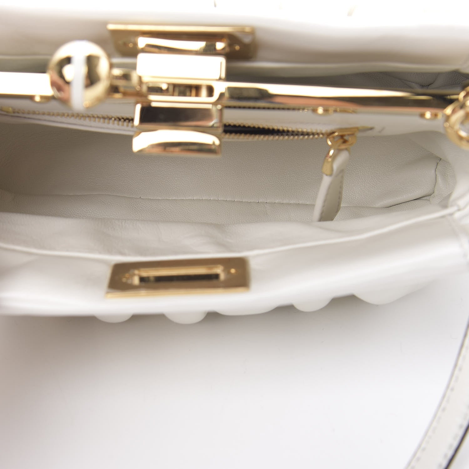 Fendi Shiny Nappa Small Peekaboo Click Bag White 6 of 11