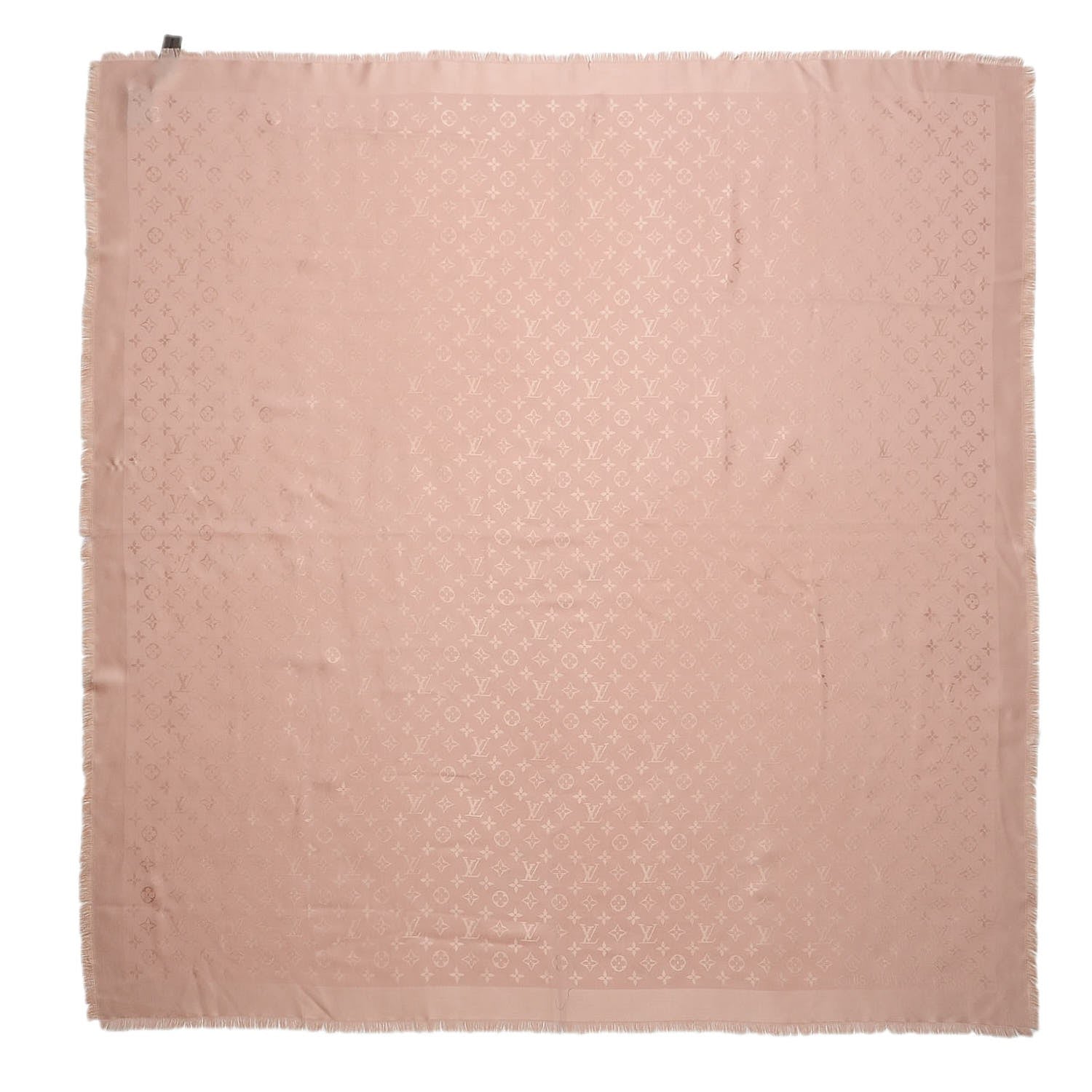 Louis Vuitton Silk Wool Monogram Shawl Natural 1 of 4
