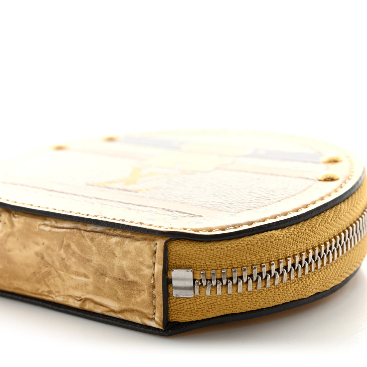 Transformed Monogram Time Trunks Micro Boite Chapeau Coin Purse Beige