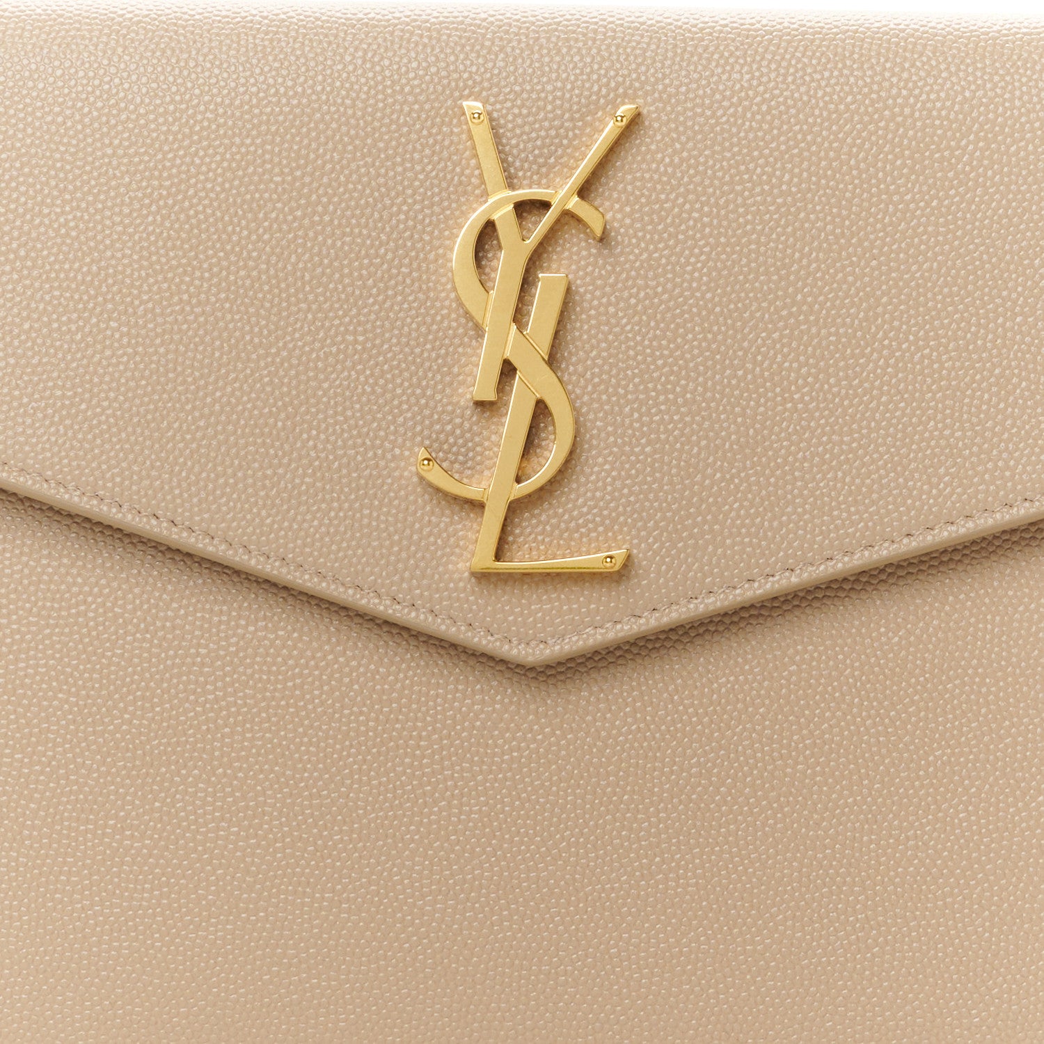 Saint Laurent Grain De Poudre Uptown Pouch Dark Beige 8 of 8