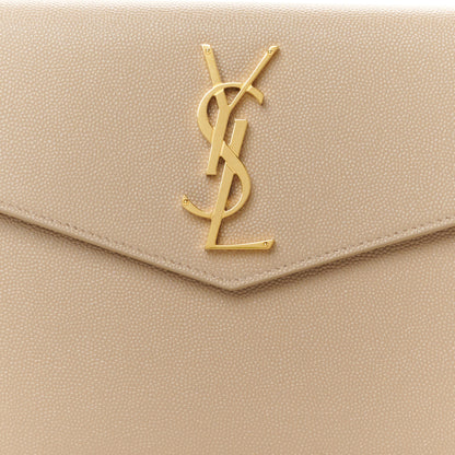 Saint Laurent Grain De Poudre Uptown Pouch Dark Beige 8 of 8