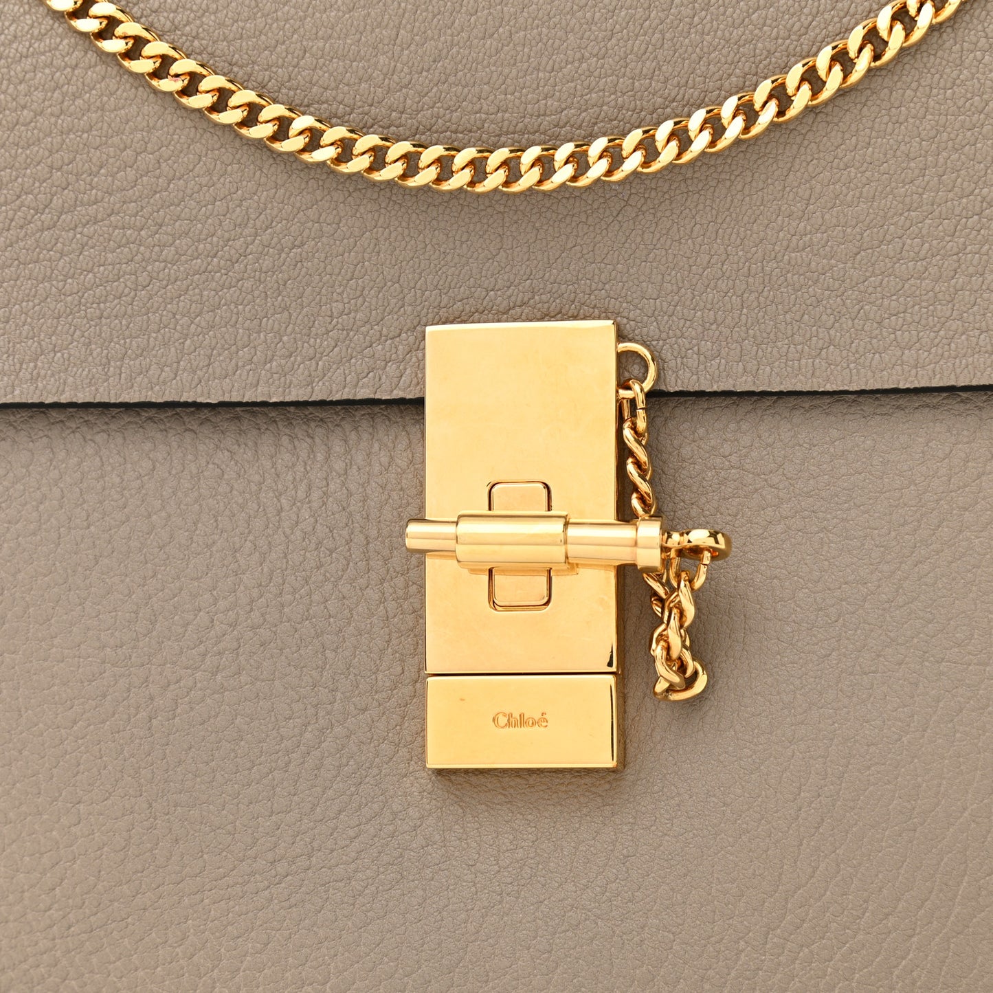 Grained Lambskin Drew Shoulder Bag Motty Grey