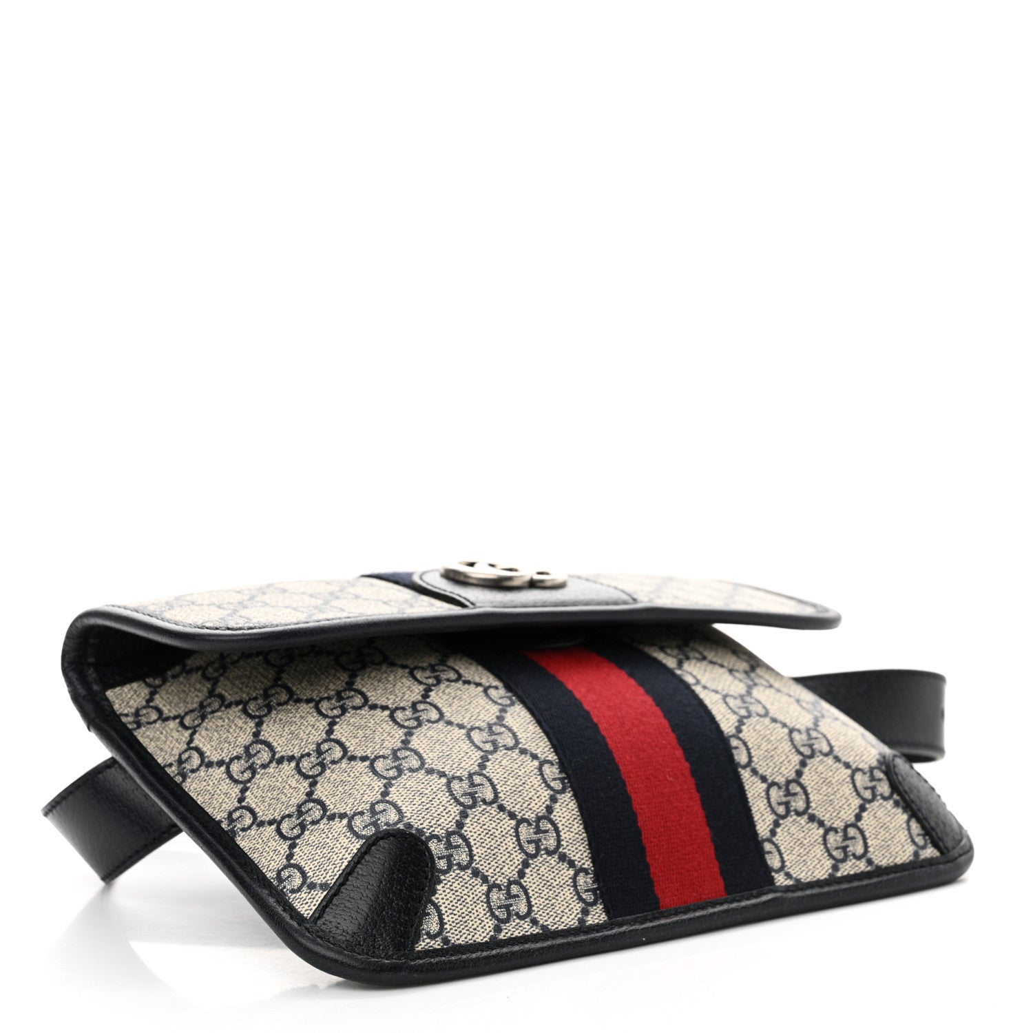 Gucci GG Supreme Monogram Web Small Ophidia Belt Bag 90 36 Beige Navy 4 of 11