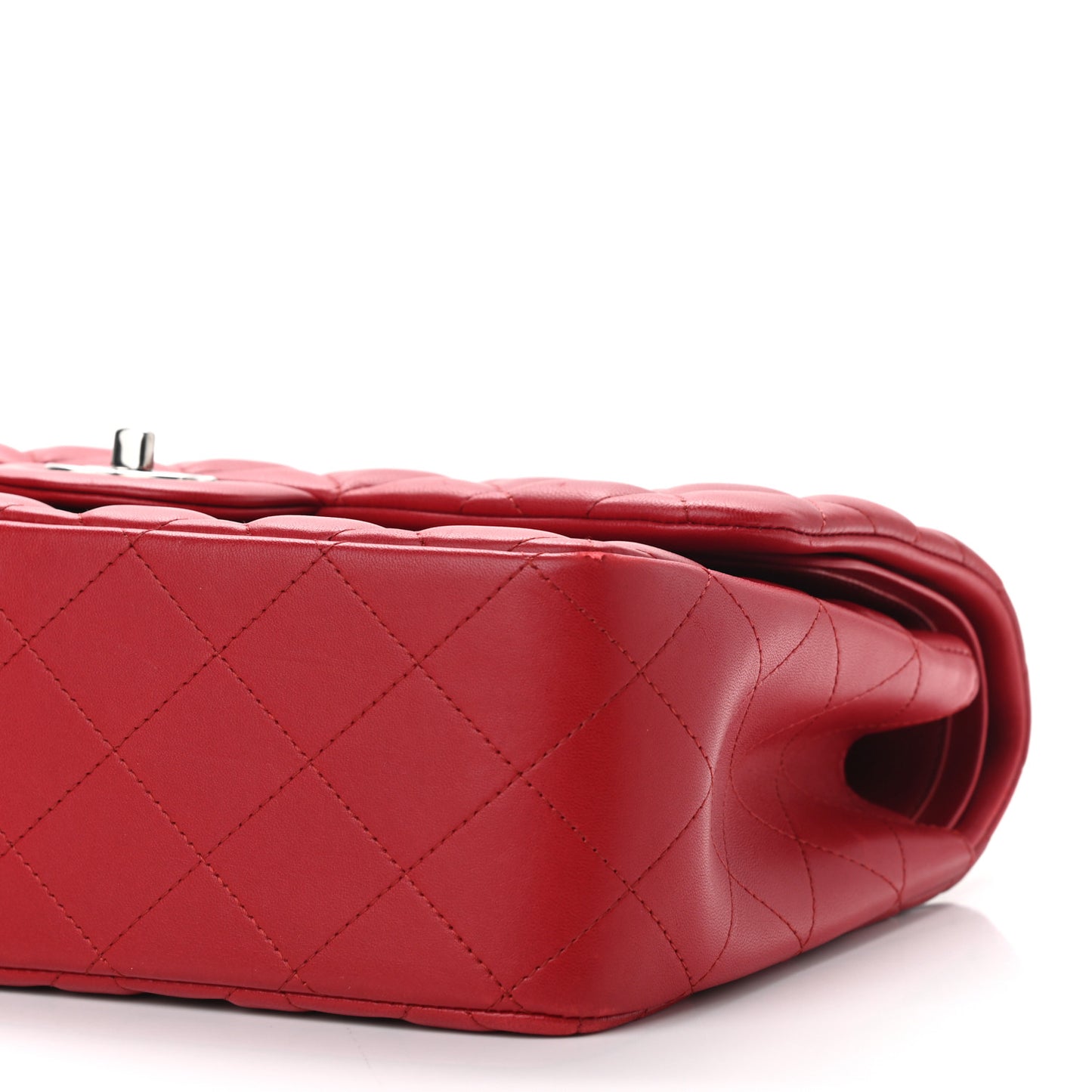 Lambskin Quilted Jumbo Double Flap Red
