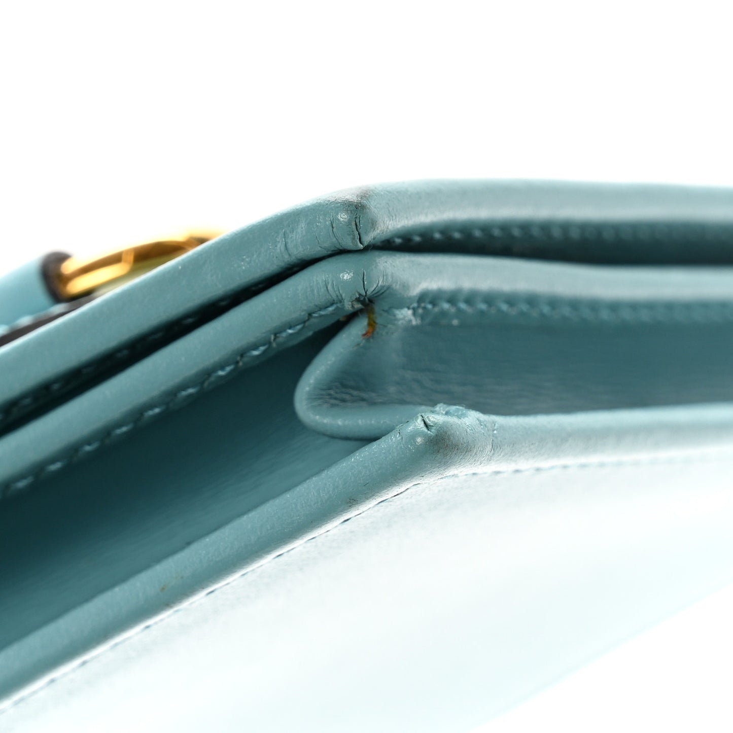 Boarded Plutone Calfskin Horsebit 1955 Card Case Wallet Dusty Azure