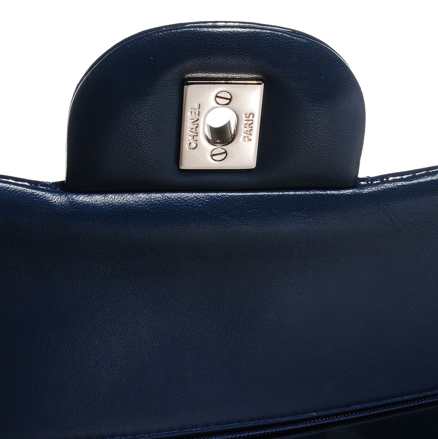 Patent Jumbo Double Flap Navy Blue