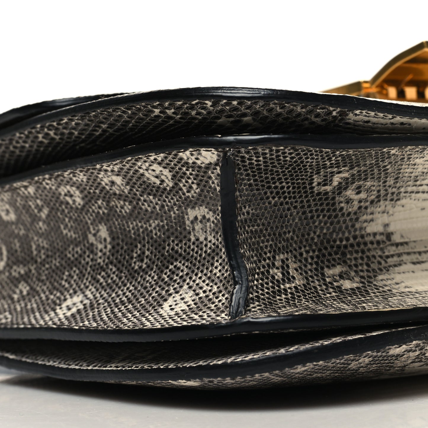 Lizard Medium Classic Box Flap Bag Natural