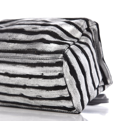 Givenchy Metallic Calfskin Striped Mini Pandora Black Silver 7 of 10