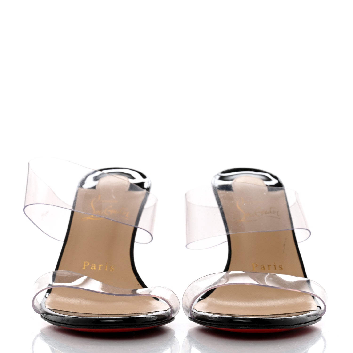 Christian Louboutin Patent PVC Just Nothing 85 Slide Sandals 36 Black 2 of 7